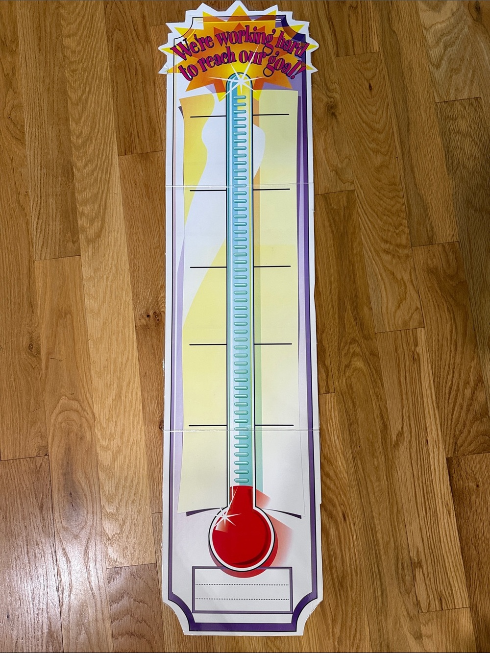 Goal Thermometer Tracker Large Laminated Chart Classroom Reseller Sales Goal Red